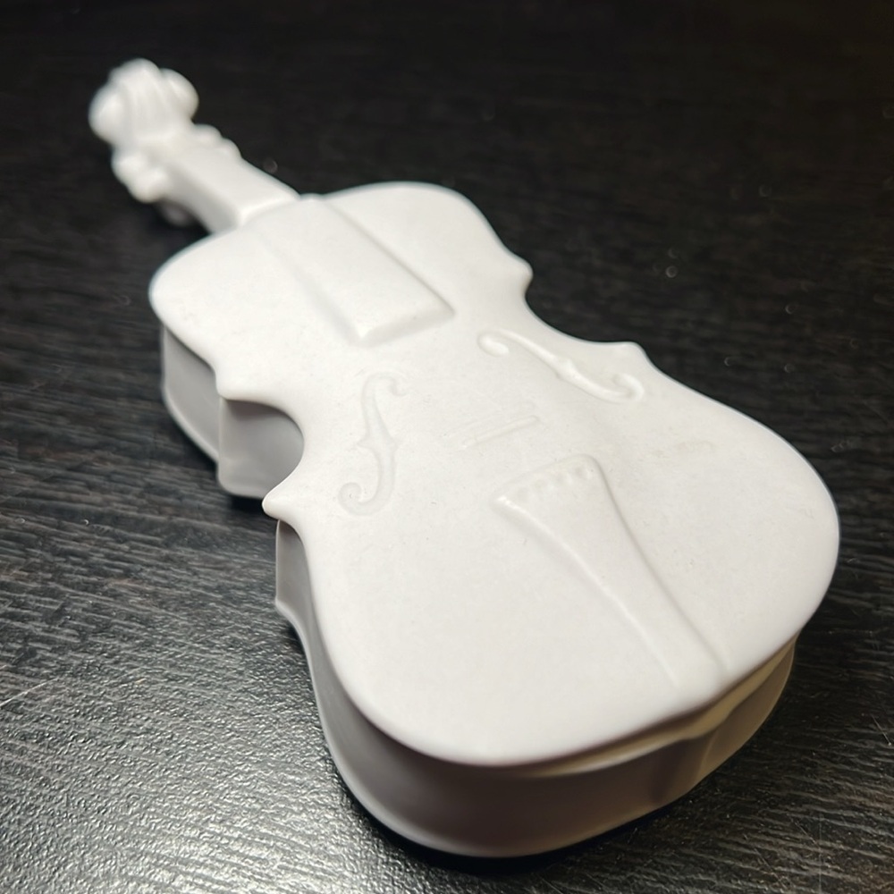 VTG Mountainside Musical Instrument Cello Violin Bisque Porcelain Trinket Box